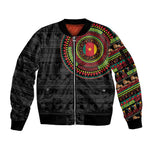 Cameroon African Tribal Pattern Sleeve Zip Bomber Jacket Chest Arm Tattoo