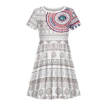 Liberia African Tribal Pattern Kid Short Sleeve Dress Chest Arm Tattoo