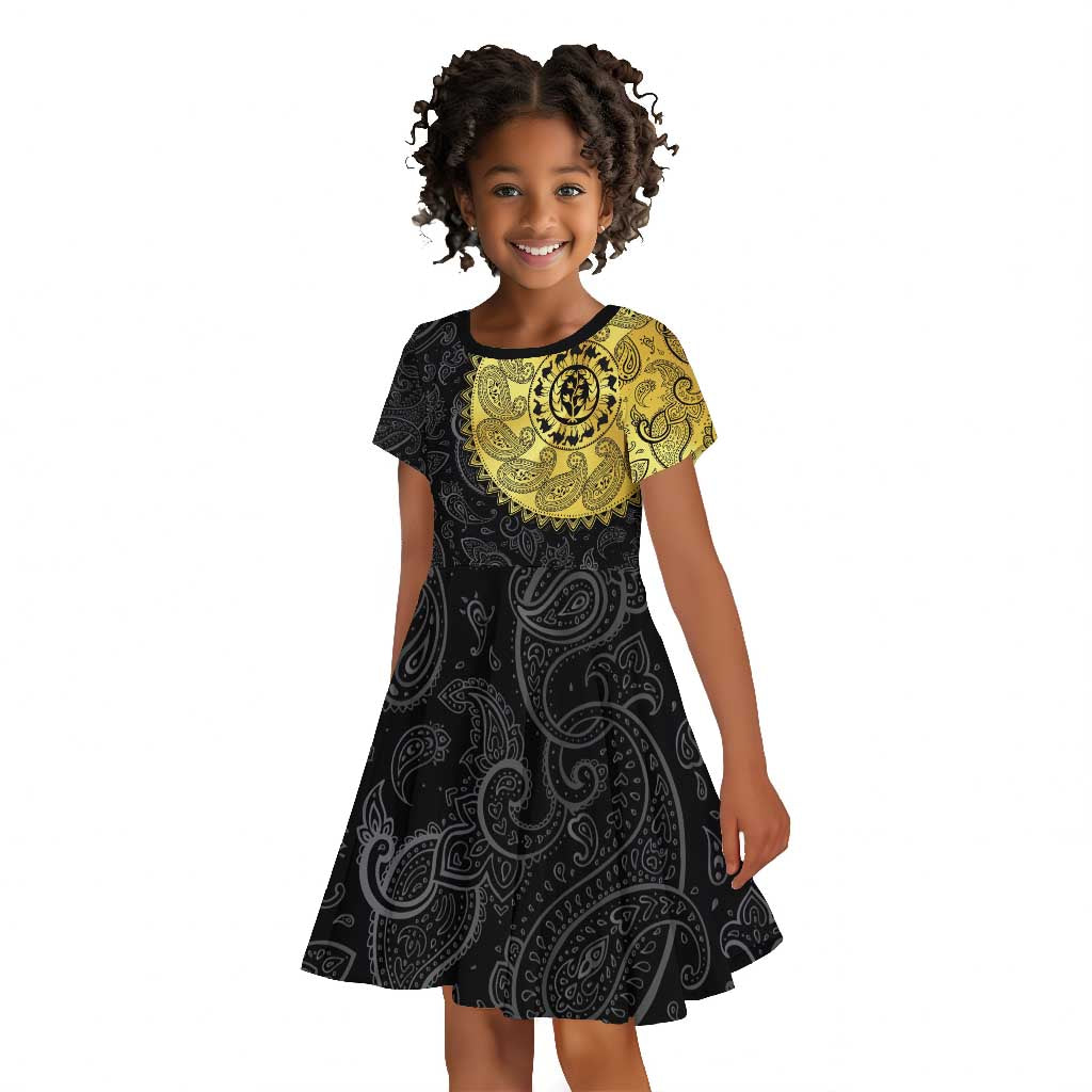 Eritrea African Tribal Mix Paisley Pattern Kid Short Sleeve Dress Chest Arm Tattoo
