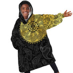 Eritrea African Tribal Mix Paisley Pattern Kid Wearable Blanket Hoodie Chest Arm Tattoo
