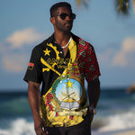 Personalized República de Angola Hawaiian Shirt Coat Of Arms With Map
