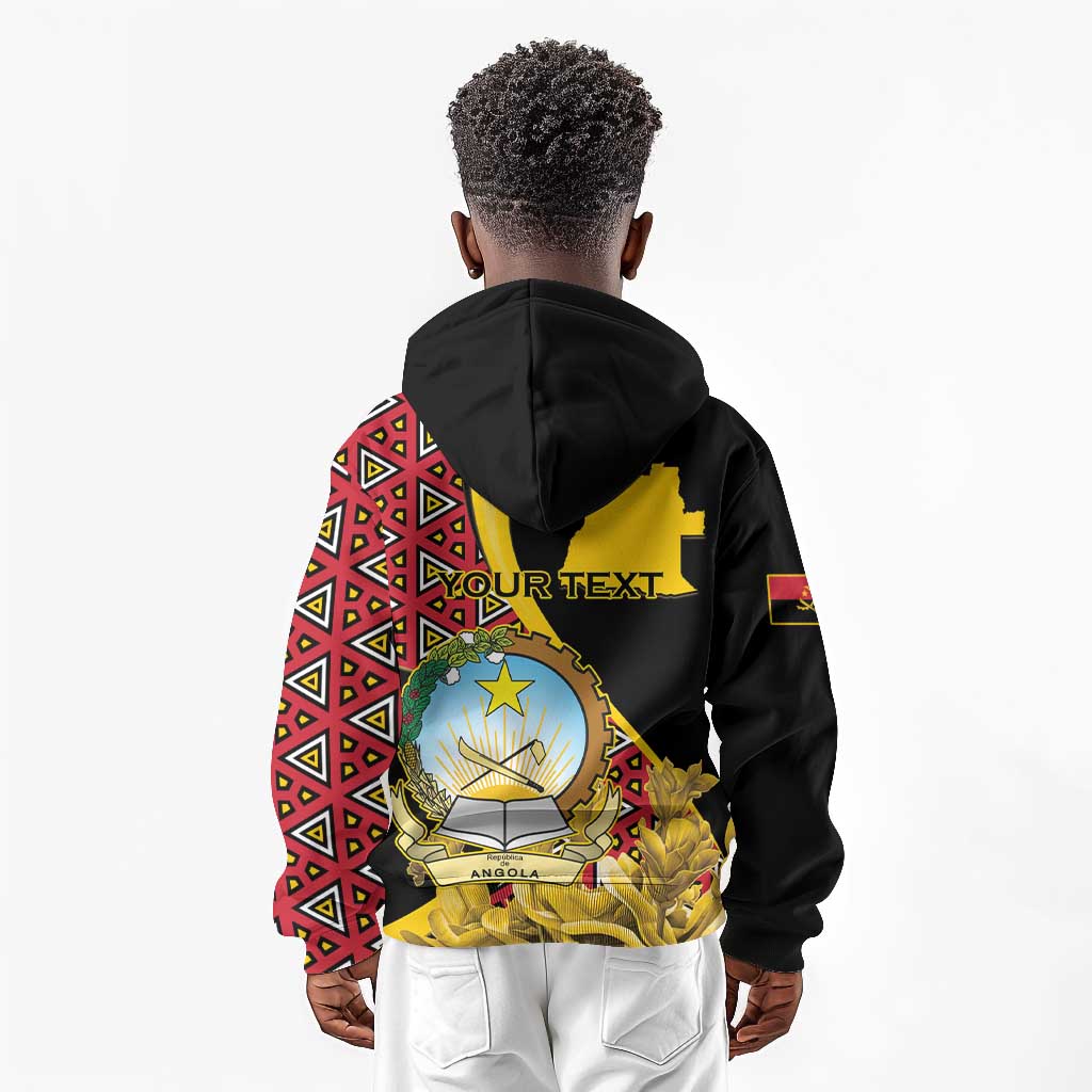 Personalized República de Angola Kid Hoodie Coat Of Arms With Map