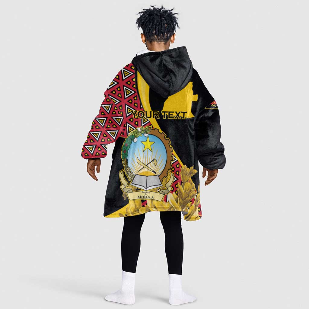 Personalized República de Angola Kid Wearable Blanket Hoodie Coat Of Arms With Map