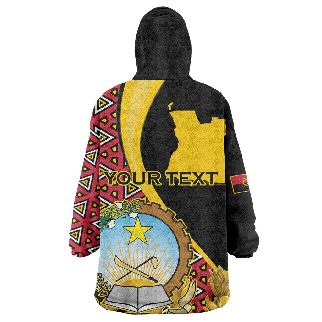 Personalized República de Angola Kid Wearable Blanket Hoodie Coat Of Arms With Map