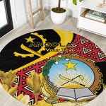 Personalized República de Angola Round Carpet Coat Of Arms With Map