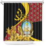 Personalized República de Angola Shower Curtain Coat Of Arms With Map