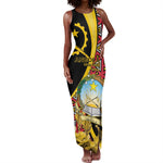 Personalized República de Angola Tank Maxi Dress Coat Of Arms With Map