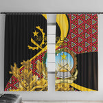 Personalized República de Angola Window Curtain Coat Of Arms With Map