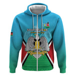 Personalised South Sudan Zip Hoodie Coat Of Arms - Happy Independence Day
