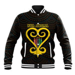Personalized African-American Black Love Day Baseball Jacket Sankofa Heart - Nya Akoma