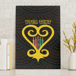 Personalized African-American Black Love Day Canvas Wall Art Sankofa Heart - Nya Akoma