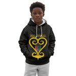 Personalized African-American Black Love Day Kid Hoodie Sankofa Heart - Nya Akoma