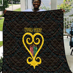 Personalized African-American Black Love Day Quilt Sankofa Heart - Nya Akoma