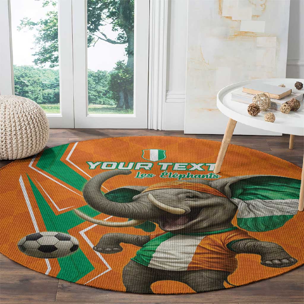 Custom Afro Ivory Coast Football Round Carpet Go Champions