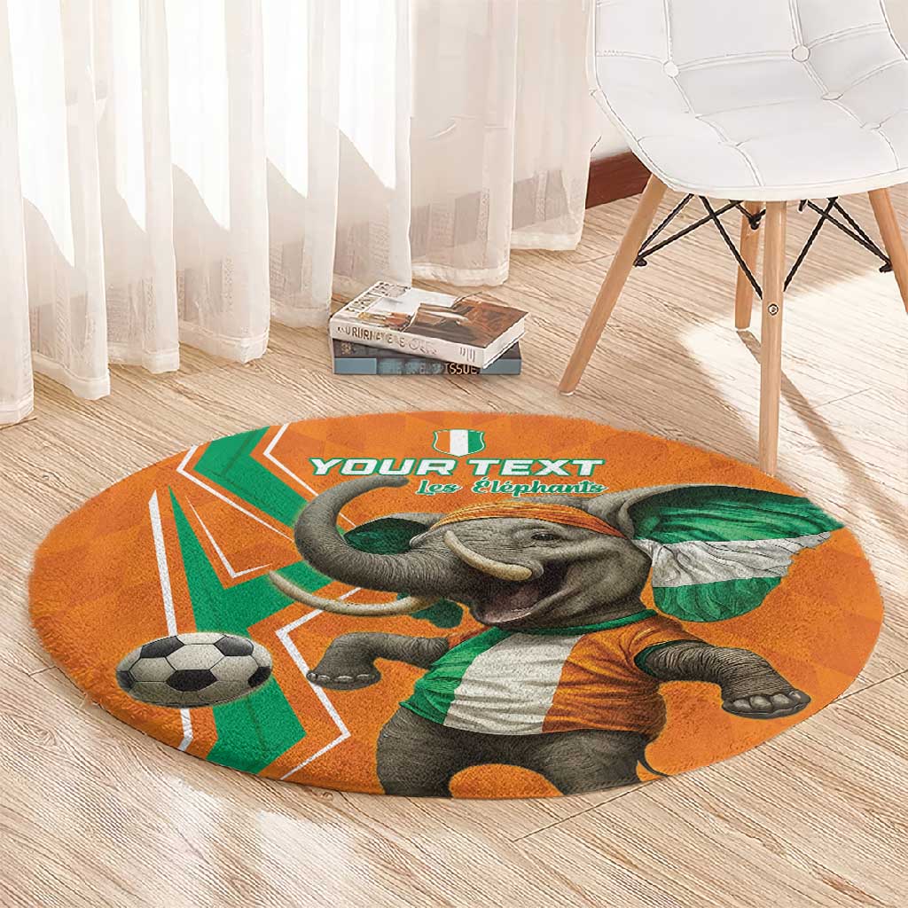 Custom Afro Ivory Coast Football Round Carpet Go Champions