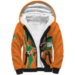 Custom Afro Ivory Coast Football Sherpa Hoodie Go Champions