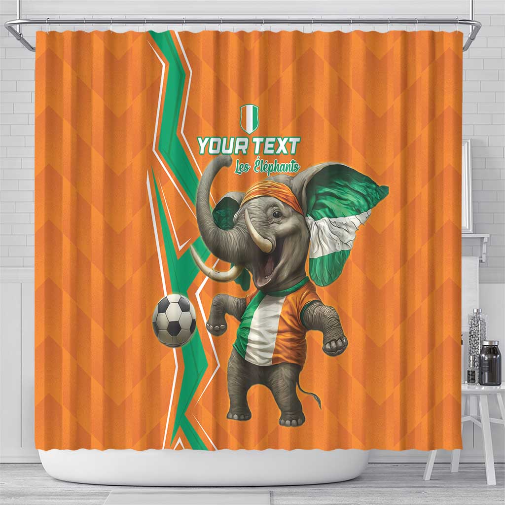 Custom Afro Ivory Coast Football Shower Curtain Go Champions