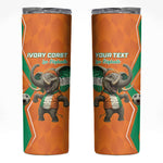 Custom Afro Ivory Coast Football Skinny Tumbler Go Champions