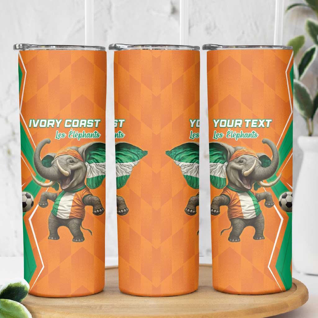 Custom Afro Ivory Coast Football Skinny Tumbler Go Champions