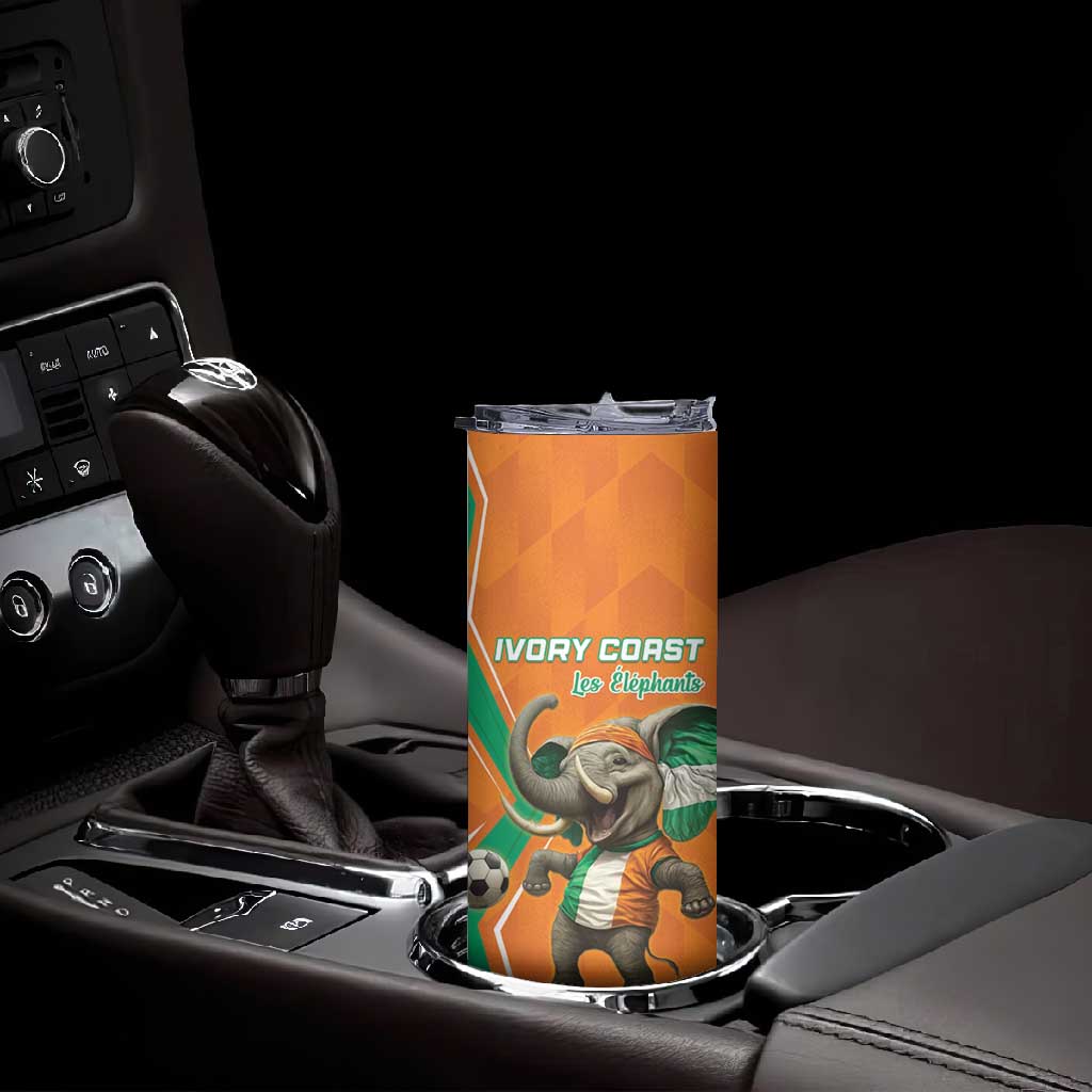 Custom Afro Ivory Coast Football Skinny Tumbler Go Champions