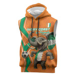 Custom Afro Ivory Coast Football Sleeveless Hoodie Go Champions - African Pride