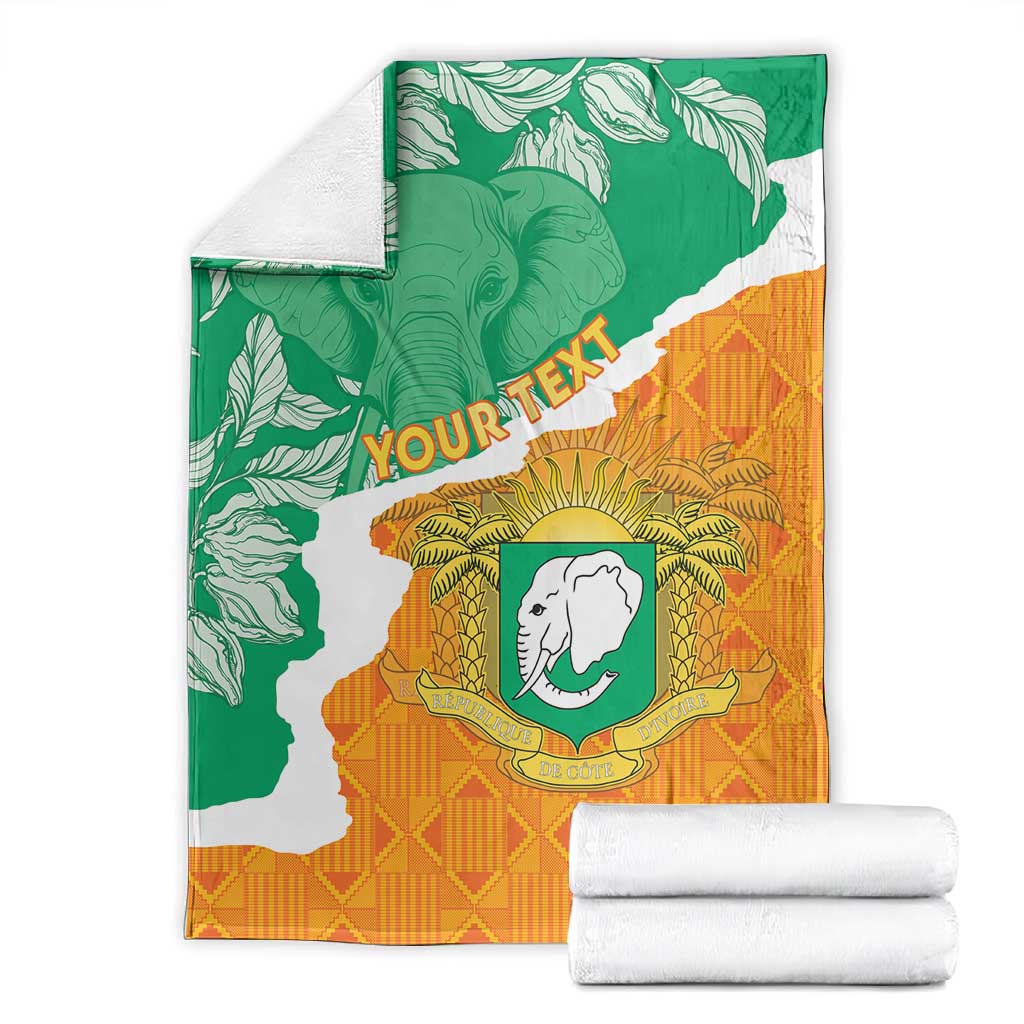 Personalized Afro Ivory Coast Blanket Coat Of Arms With Kente Pattern