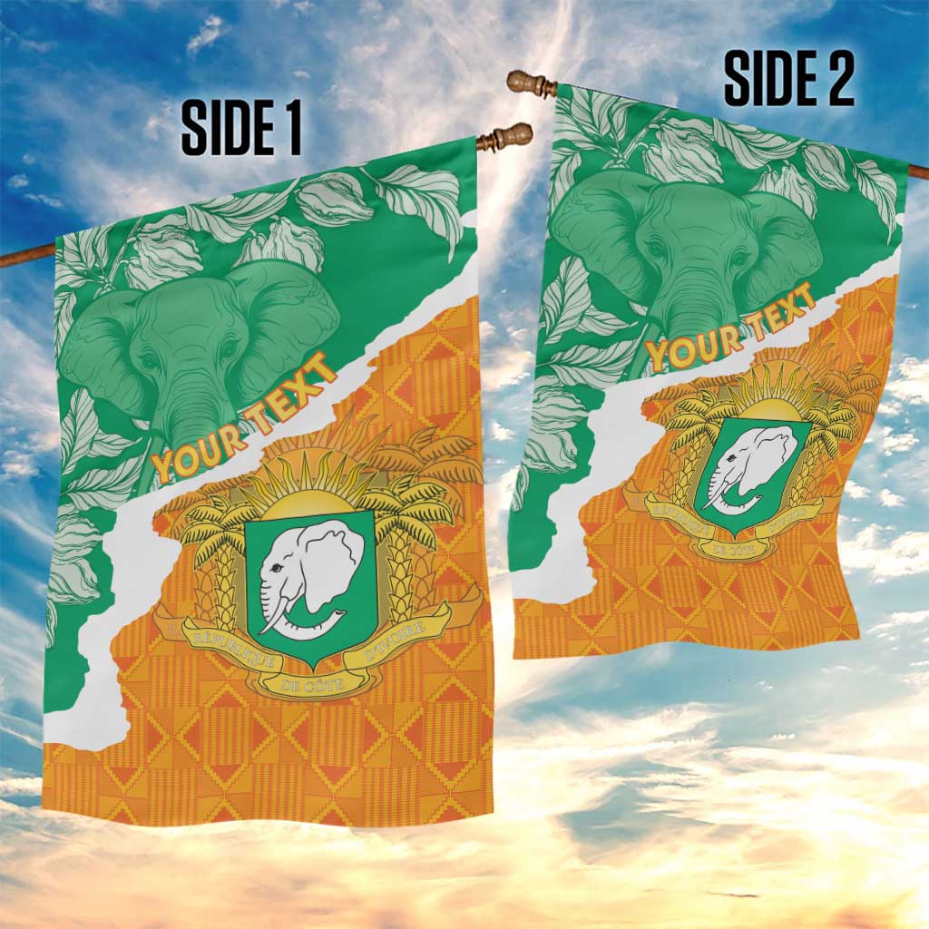 Personalized Afro Ivory Coast Garden Flag Coat Of Arms With Kente Pattern
