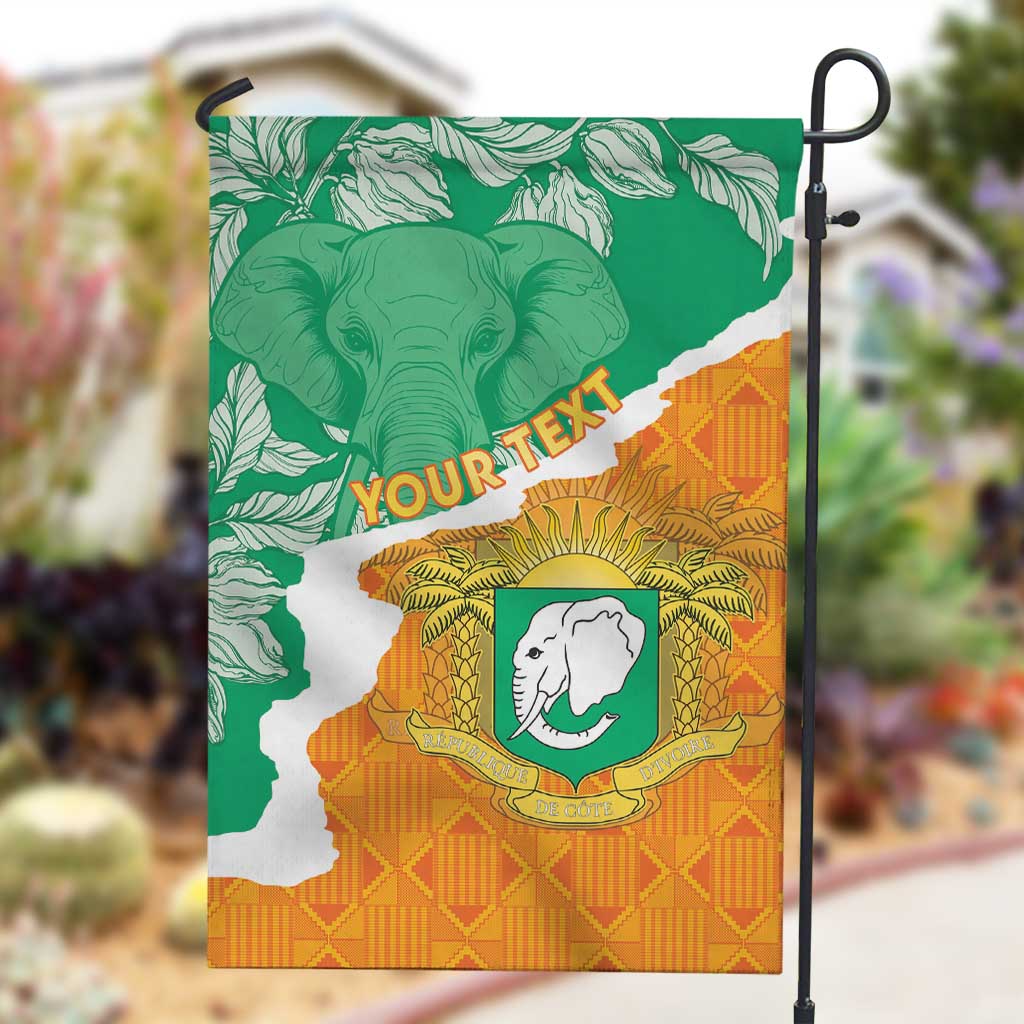 Personalized Afro Ivory Coast Garden Flag Coat Of Arms With Kente Pattern