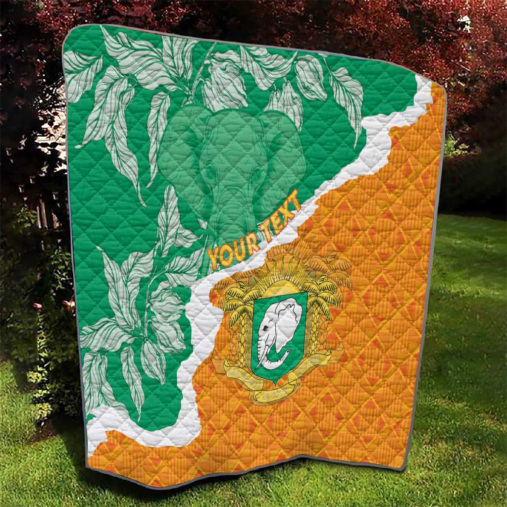 Personalized Afro Ivory Coast Quilt Coat Of Arms With Kente Pattern