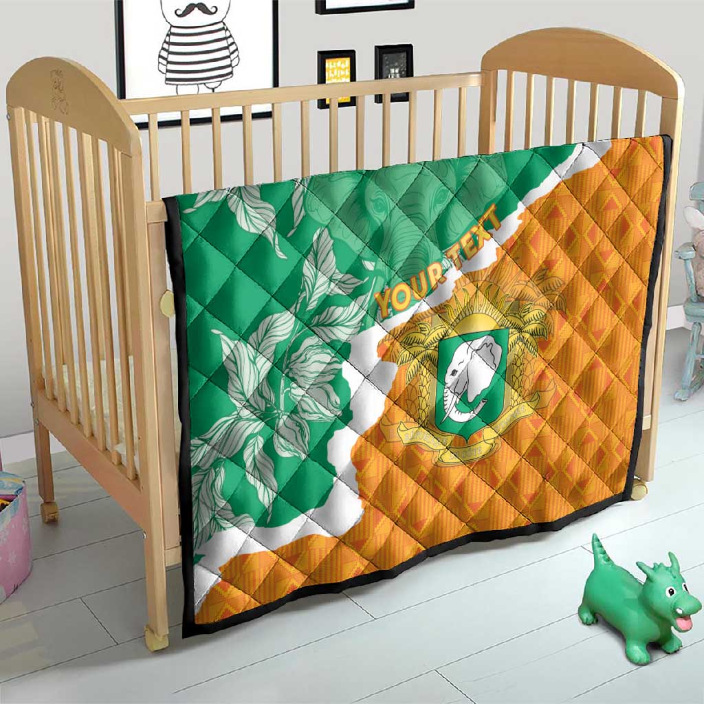 Personalized Afro Ivory Coast Quilt Coat Of Arms With Kente Pattern
