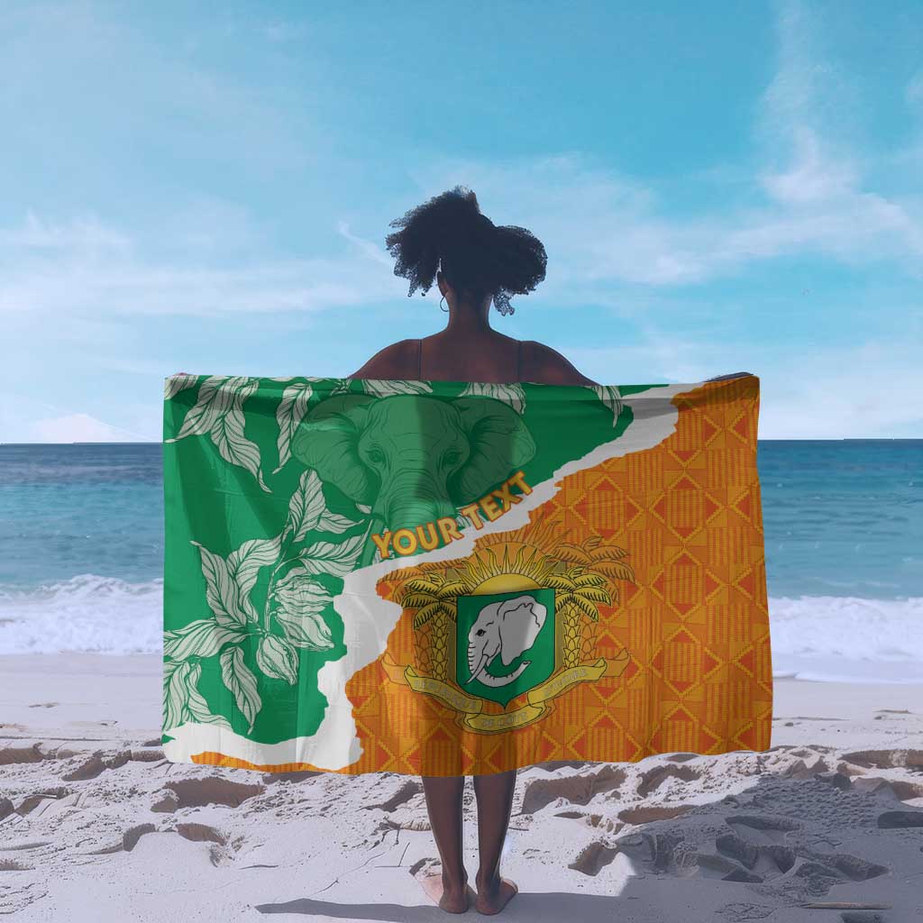 Personalized Afro Ivory Coast Sarong Coat Of Arms With Kente Pattern