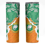 Personalized Afro Ivory Coast Skinny Tumbler Coat Of Arms With Kente Pattern