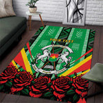 Personalised Afro Burkina Faso Area Rug Coat Of Arms With Rose