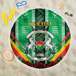Personalised Afro Burkina Faso Beach Blanket Coat Of Arms With Rose