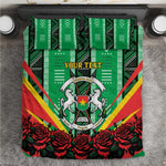 Personalised Afro Burkina Faso Bedding Set Coat Of Arms With Rose