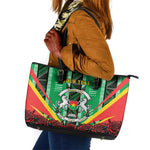Personalised Afro Burkina Faso Leather Tote Bag Coat Of Arms With Rose
