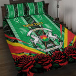 Personalised Afro Burkina Faso Quilt Bed Set Coat Of Arms With Rose