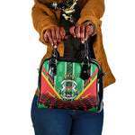 Personalised Afro Burkina Faso Shoulder Handbag Coat Of Arms With Rose