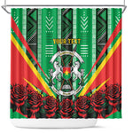 Personalised Afro Burkina Faso Shower Curtain Coat Of Arms With Rose