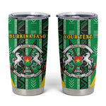 Personalised Afro Burkina Faso Tumbler Cup Coat Of Arms With Rose