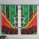 Personalised Afro Burkina Faso Window Curtain Coat Of Arms With Rose