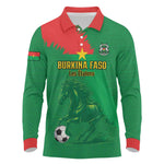 Burkina Faso Football Custom Long Sleeve Polo Shirt Go Stallions