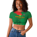 Burkina Faso Football Custom Raglan Cropped T shirt Go Stallions