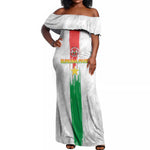 Burkina Faso Football Custom Off Shoulder Maxi Dress Go Champions
