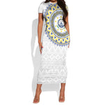 Cape Verde African Tribal Pattern Short Sleeve Bodycon Dress Chest Arm Tattoo LT15