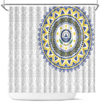Cape Verde African Tribal Pattern Shower Curtain Chest Arm Tattoo