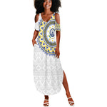 Cape Verde African Tribal Pattern Summer Maxi Dress Chest Arm Tattoo