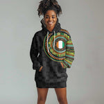 Ivory Coast African Tribal Pattern Hoodie Dress Chest Arm Tattoo