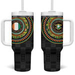 Ivory Coast African Tribal Pattern Tumbler With Handle Chest Arm Tattoo
