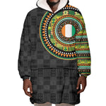 Ivory Coast African Tribal Pattern Wearable Blanket Hoodie Chest Arm Tattoo